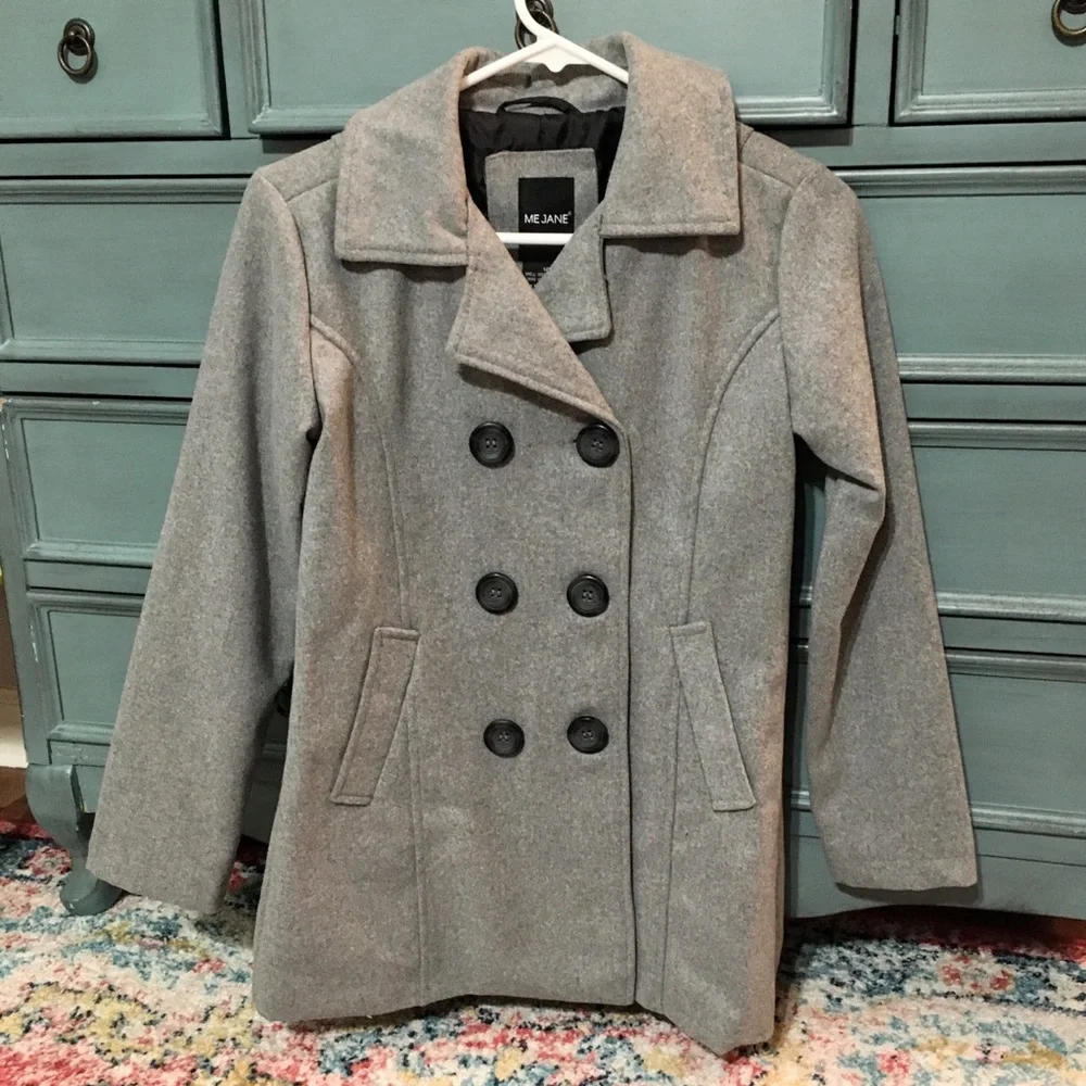 Girls “Me Jane” Grey Pea Coat. Size 14. NWT - Picture 2 of 7